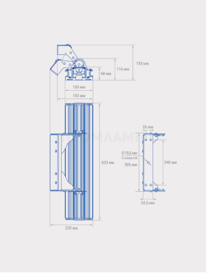 Размеры светильника TL-PROM Plus 115 5K FL D